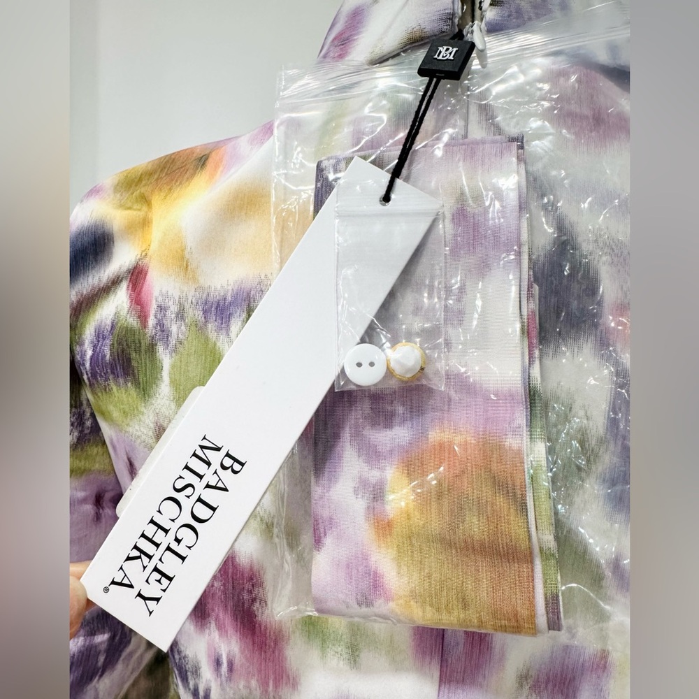 BADGLEY MISCHKA Floral-print multicolor Long Sleeve Taffeta Mermaid Gown - Picture 11 of 16
